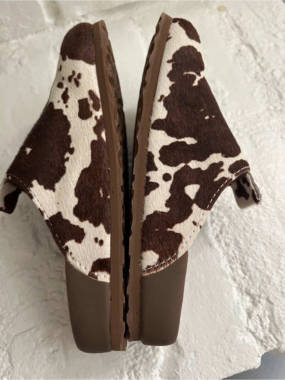 SeaVees Cow-Print Slip-On Mule in Brown and White Cow Print - Picture 9 of 9